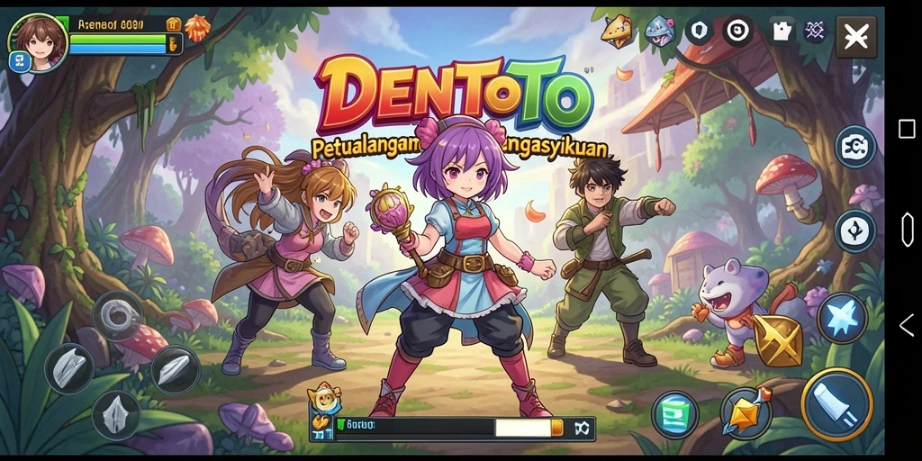 Tampilan menarik dari gameplay DENTOTO dengan karakter Anime.