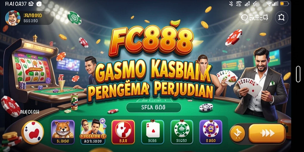 Screenshot utama FC888 menunjukkan pemain menikmati serunya permainan Kasino.