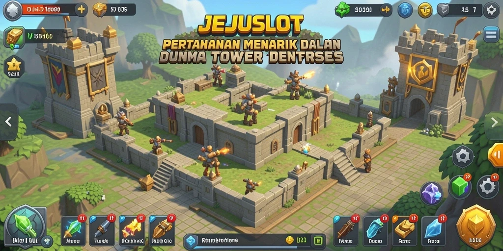 Gameplay seru dan menantang dari JEJUSLOT dalam Tower Defense.