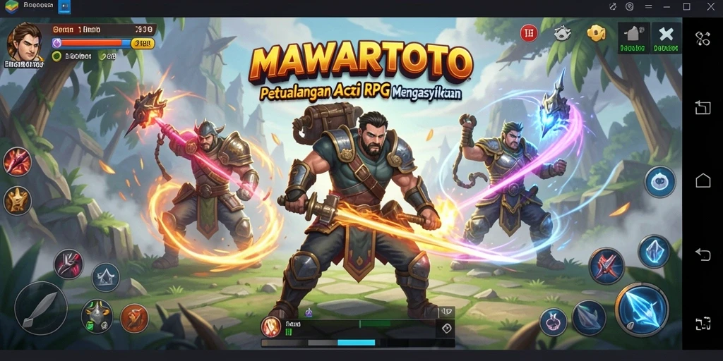 Tampilan gameplay seru dalam MAWARTOTO dengan aksi pertempuran yang dinamis.