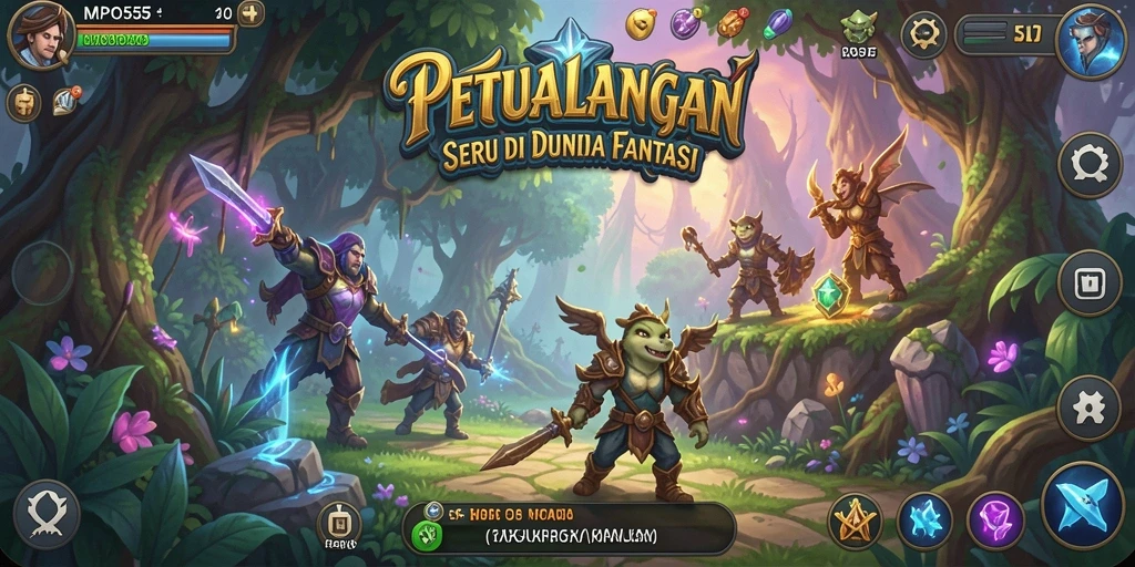 Tangkapan layar yang menunjukkan petualangan epik dalam MPO555.