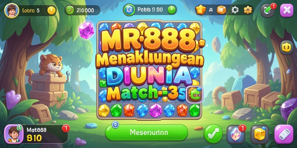 Gameplay seru dan menantang dari MR888 dalam aksi Match-3.