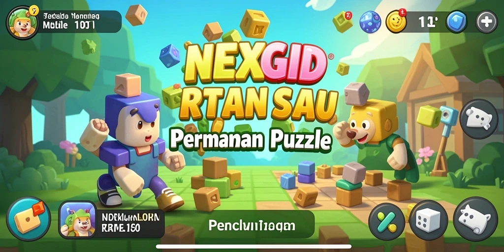 Screenshot gameplay NEXGID menampilkan berbagai teka-teki yang menantang.