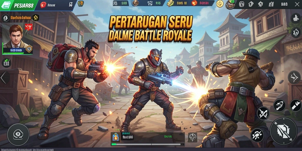 Tampak aksi seru dalam pertandingan Battle Royale PESIAR88.
