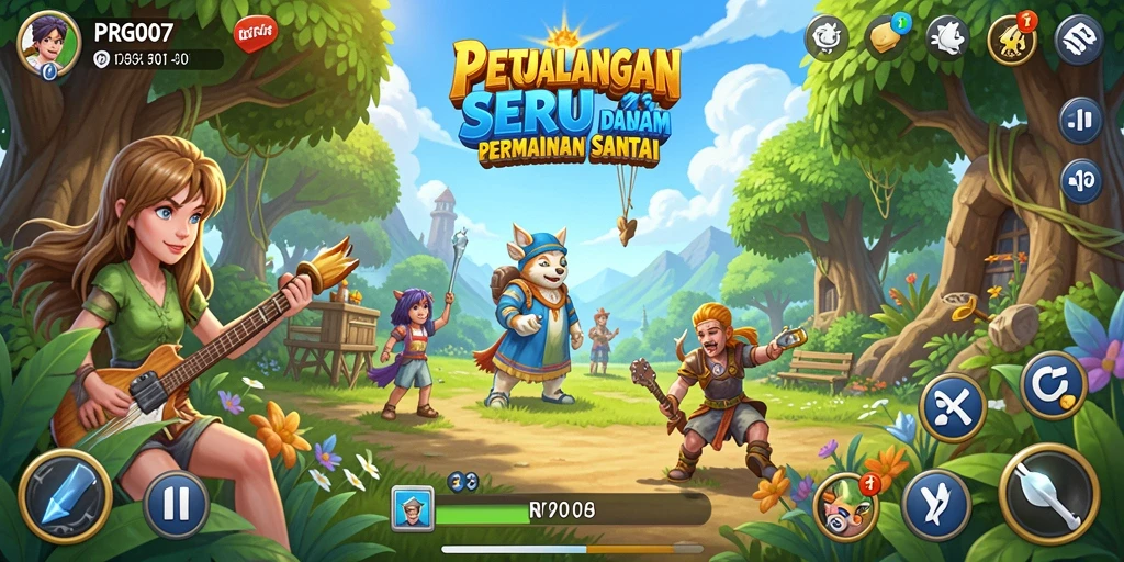 Screenshot PRG007 menunjukkan gameplay yang santai dan menyenangkan.