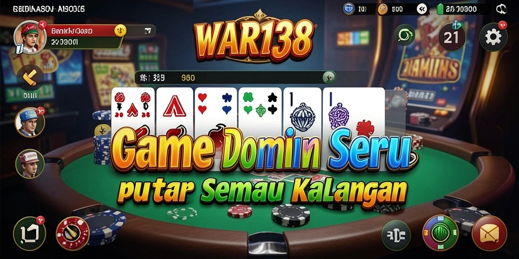 Tampilan menarik dari gameplay Domino di WAR138.